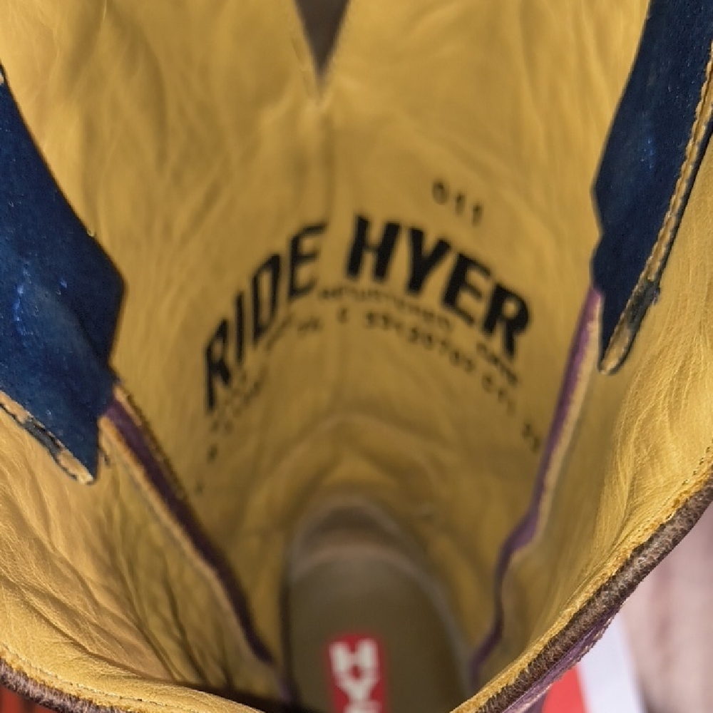 Hyer Harper Purple and Tan Ostrich Cowgirl Rodeo Western Boots DISCONTINUED 7.5 - Picture 12 of 12
